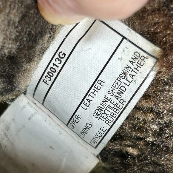 Ugg Womens 12 Leather Lynnea Wood Fleece Lined Ankle Boots Booties Fall Winter - Picture 12 of 14